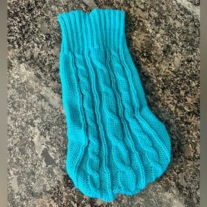 Blue Cable Knit Turtle Neck Dog Sweater